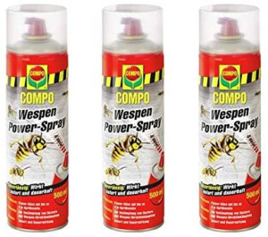 Compo Wespen-Power Spray 3x500 ml - mit Power-Düse, Sofort und Langzeitwirkung (33,30 EUR / l)