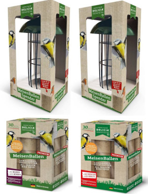 DELICIA Premium MeisenBallen StarterSet 2 Spender+60 Meisenballen