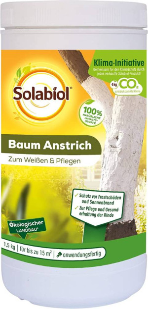 Solabiol Baum Anstrich, zum Weißen und Pflegen, biologische Baumpflege zum Verhindern von Frostrissen an Baumstämmen, 1,5 kg (7,97 EUR / kg)
