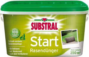 SUBSTRAL Start Rasendünger mit 100 Tage Langzeitwirkung, 250m², 5 kg (8,00 EUR / kg)
