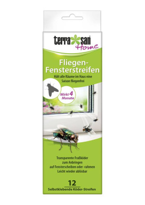 TERRASAN HOME Fliegen-Fensterstreifen 12 Stück (1,00 EUR / Stück)