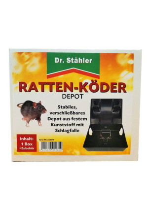 Rattenköder-Depot mit Schlagfalle