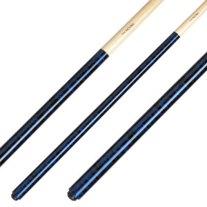 Billardqueue, Pool, Triton TRI-3, blau, einteilig, Klebeleder