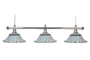 Billardlampe, Memory, weiß-schwarz, 3 Schirme, Ø 44 cm, 122 cm