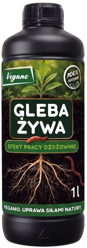 Wermikompost płynny Gleba Żywa – 1 l – poprawia żyzność gleby i wspiera wzrost roślin – Vegano