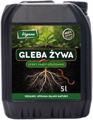 Wermikompost płynny Gleba Żywa – 5 l – poprawia żyzność gleby i wspiera wzrost roślin – Vegano