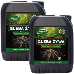 Wermikompost płynny Gleba Żywa – 10 l – poprawia żyzność gleby i wspiera wzrost roślin – Vegano