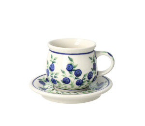Filiżanka i spodek do podwójnego espresso Ceramika Bolesławiec V 0,07 L GU1121 DEK1208
