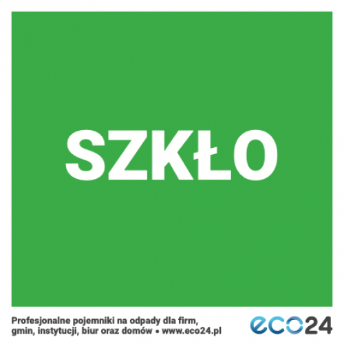 Naklejka na kosz do segregacji odpadów 15 x 15 cm – szkło