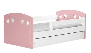 Łóżko dziecięce z barierką Cecil 3X 80x180 - pudrowy róż