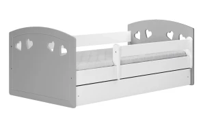 Łóżko dla dziecka z barierką Cecil 3X 80x180 - szare