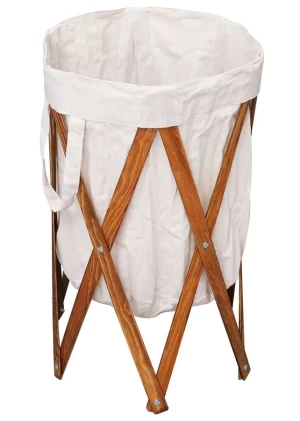 Składany kosz na pranie Iles - kremowy