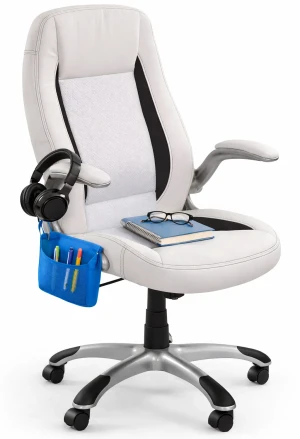 Biały biurowy fotel obrotowy - Madsen