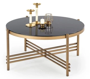 Okrągła złota ława w stylu glamour - Matres