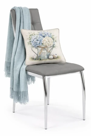 Popielate krzesło metalowe nowoczesne pikowane - Orha