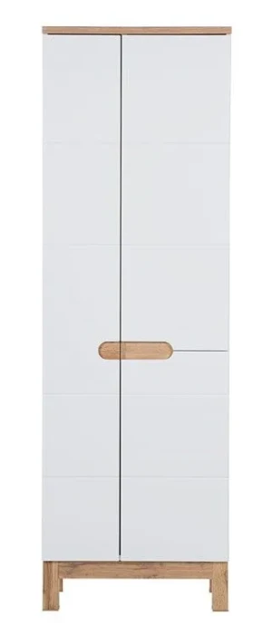 Szafka łazienkowa z miejscem na mopa Dixi 9X - Biały połysk