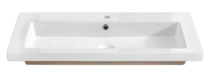 Prostokątna umywalka ceramiczna Defires 100 CM - Biała