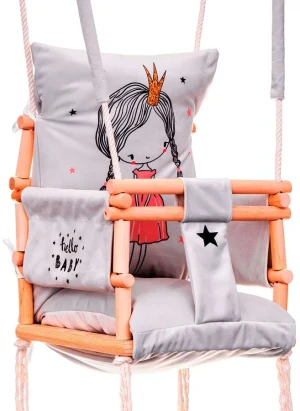 Dziecięca huśtawka dla dziewczynki 3w1 Taurus - księżniczka