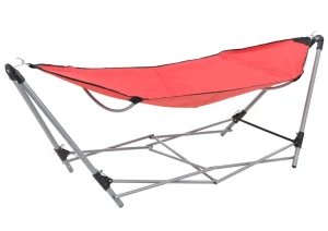 Czerwony hamak składany ze stelażem - Korfu