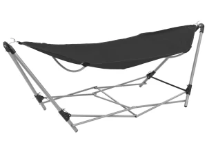 Czarny hamak składany ze stelażem - Korfu