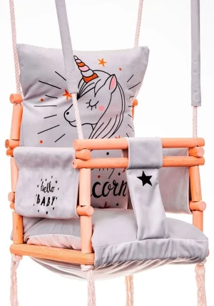 Dziecięca huśtawka szczebelkowa 3w1 jednorożec - Taurus