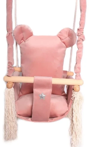 Różowa huśtawka miś dla dziewczynki - Olpa
