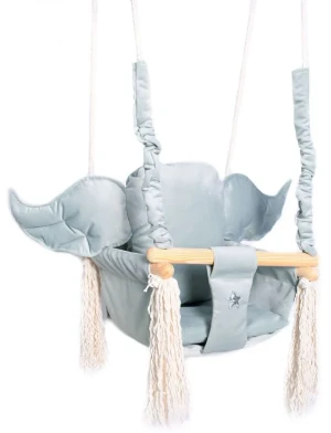 Szara huśtawka dziecięca ze skrzydłami - Akma