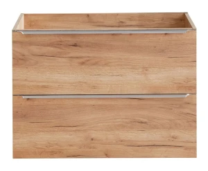 Podwieszana szafka łazienkowa pod umywalkę z szufladami - Lunios 3X Dąb 80 cm