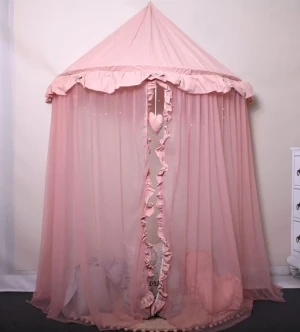 Różowy baldachim dla dziewczynki z oświetleniem LED - Areon 4X