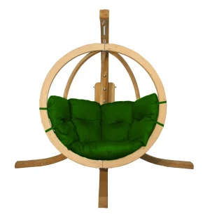 Zielony fotel wiszący jajo - Como 2X