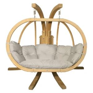 Podwójny fotel wiszący do ogrodu ecru - Como 3X