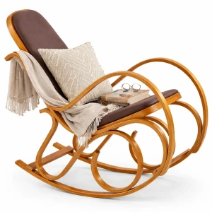 Drewniany fotel bujany w kolorze Olcha - Patma