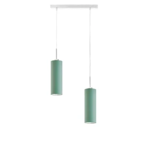 Podwójna lampa wisząca tuba z białym stelażem - EX364-Adox - 18 kolorów