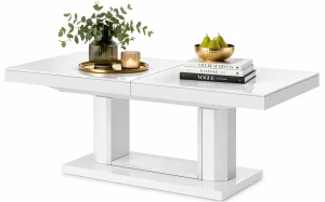 Rozkładany ławostół biały mat - Fandon 2X