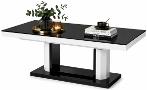 Rozkładany ławostół czarno biały mat - Fandon 2X