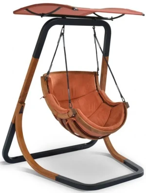 Ogrodowy fotel wiszący terracotta - Oreso 3X