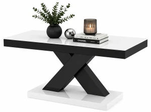 Praktyczna ława czarno - biały połysk - Starki 3X