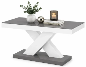 Praktyczna ława szaro - biały połysk - Starki 3X