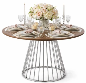 Okrągły stół do salonu glamour - Pawka