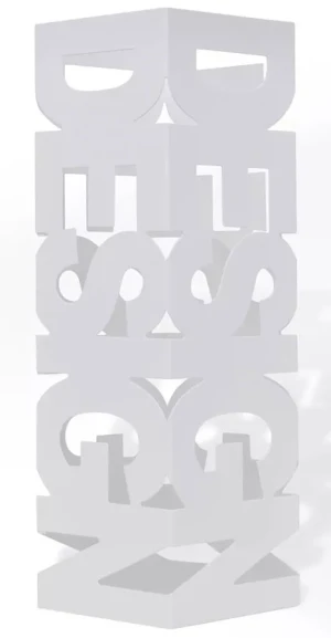 Biały ażurowy stojak na parasole - Horux 4S