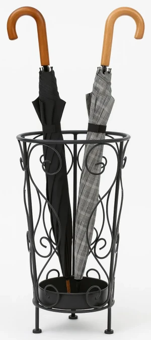 Czarny metalowy stojak na parasole w stylu vintage - Floraz