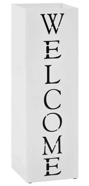 Biały designerski stojak na parasole z napisem - Persi 2S