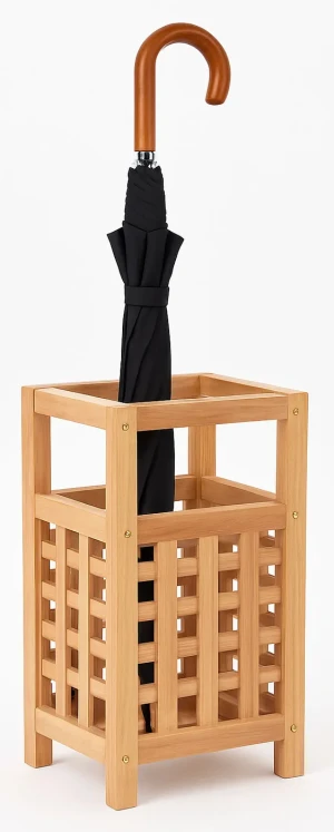 Stojak na parasole z litego drewna orzechowego - Colin