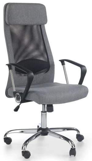 Szary wentylowany fotel do biurka regulowany - Mofiro