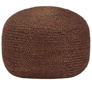 Okrągła brązowa pufa wypoczynkowa - Opola 3X