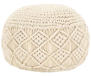 Okrągła pufa pleciona ręcznie - Harlan 2X