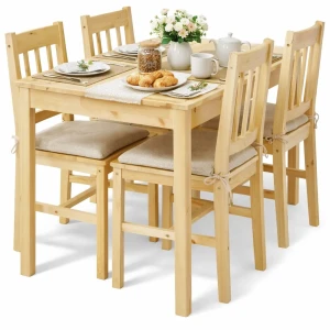Drewniany zestaw stół i 4 krzesła – Solemi