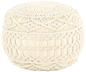 Ręcznie wyplatany puf z makramy - Selina 3X