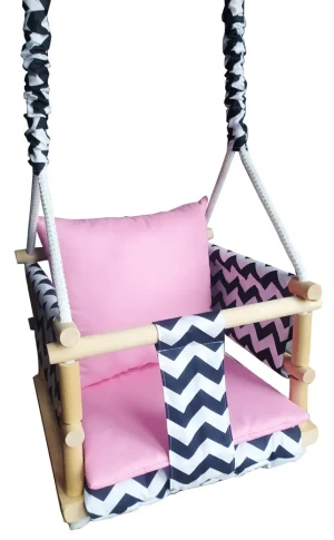 Różowa huśtawka dziecięca kubełkowa 3w1 - Vilan