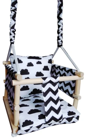 Biało-czarna huśtawka dla dziecka 3w1 - Vilan